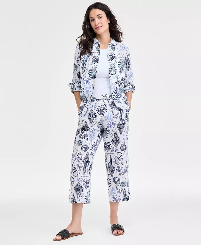 Женские укороченные брюки на резинке из 100% льна Charter Club, белый
Женские укороченные брюки на резинке из 100% льна Charter Club, белый