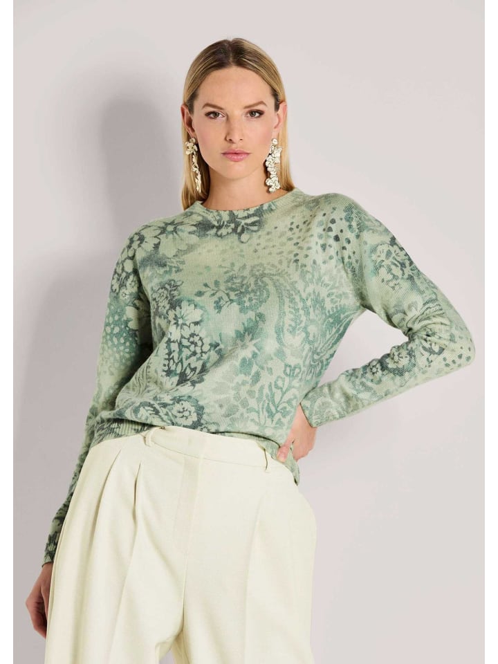 MADELEINE Стильный свитер с цветочным принтом в бело-зеленом цвете
MADELEINE Стильный свитер с цветочным принтом в бело-зеленом цвете
