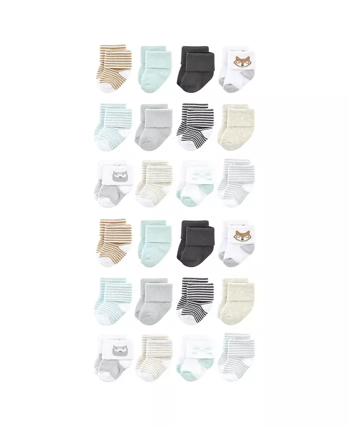 Детские махровые носки из хлопка для мальчиков, 24 пары Luvable Friends, серый 
Детские махровые носки из хлопка для мальчиков, 24 пары Luvable Friends, серый