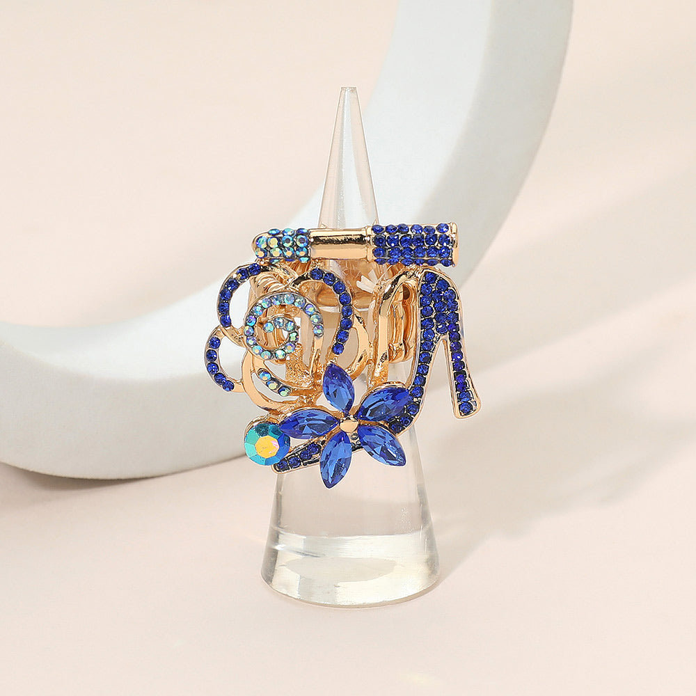 Эластичное кольцо-помада с цветком на высоком каблуке, украшенное стразами Fashnzfab, Gold, Royal Blue
Эластичное кольцо-помада с цветком на высоком каблуке, украшенное стразами Fashnzfab, Gold, Royal Blue