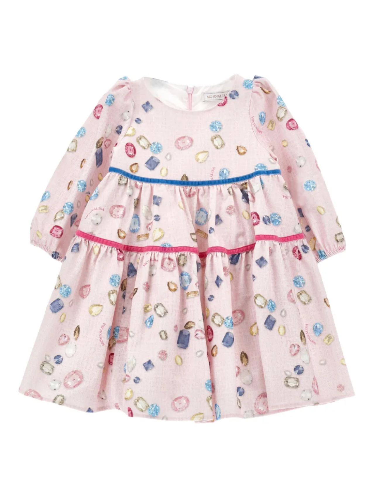Monnalisa ярусное платье с принтом, розовый 
Monnalisa ярусное платье с принтом, розовый