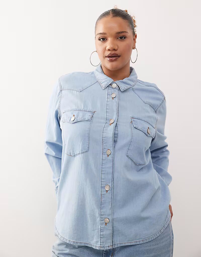 Джинсовая рубашка Noisy May Curve светло-голубого цвета
Джинсовая рубашка Noisy May Curve светло-голубого цвета