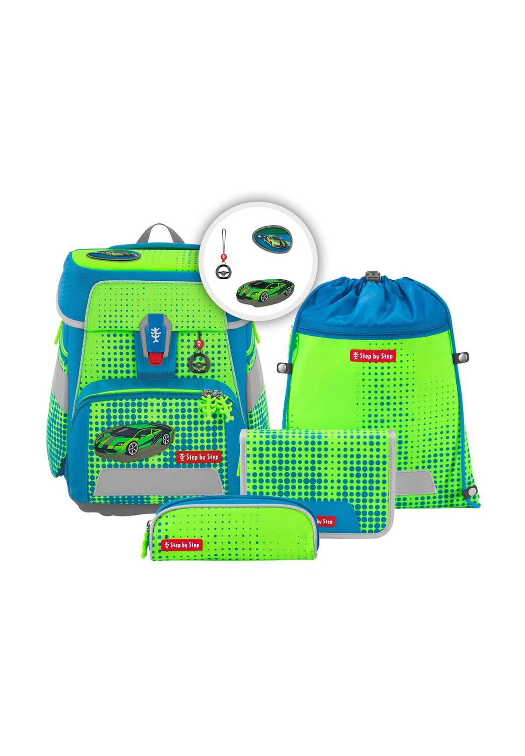 Набор школьных сумок, 5 штук Step by Step, цвет Race Car Chuck
Набор школьных сумок, 5 штук Step by Step, цвет Race Car Chuck
