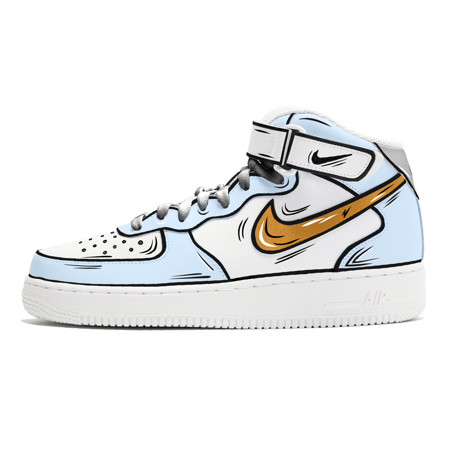 Nike Air Force 1 Противоскользящие и износостойкие мид-топ скейтбордские кроссовки мужские бело-синие
Nike Air Force 1 Противоскользящие и износостойкие мид-топ скейтбордские кроссовки мужские бело-синие