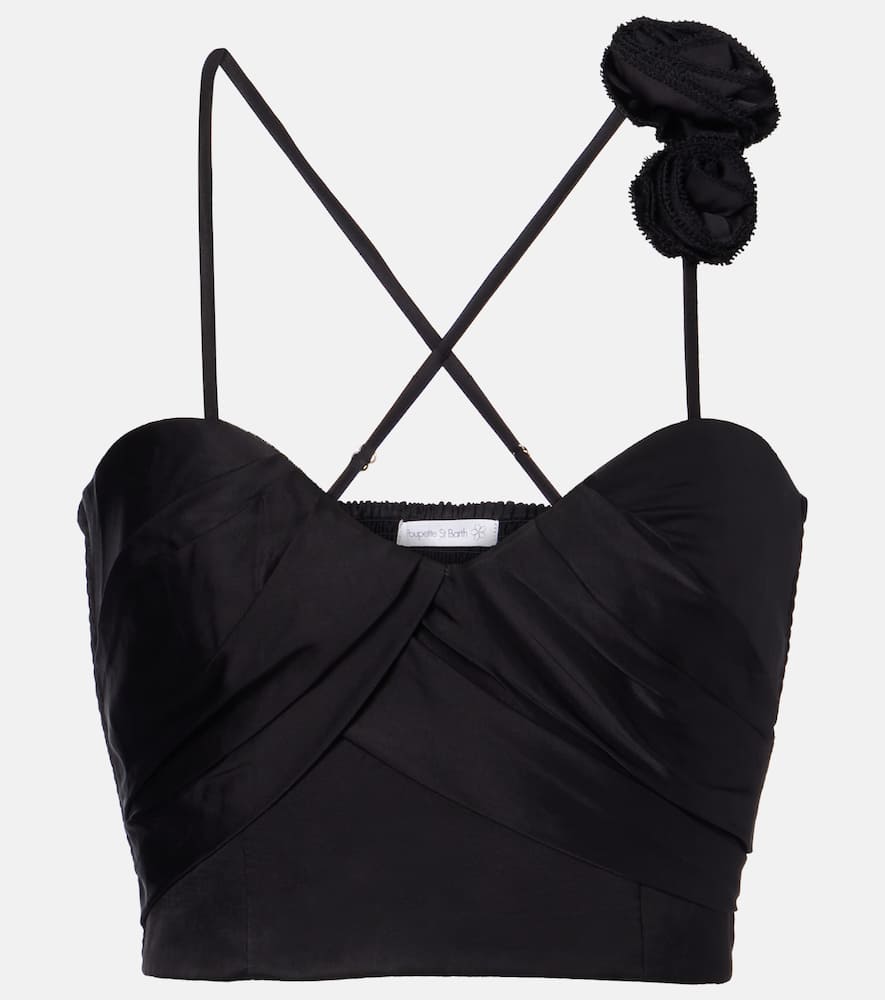 Кроп-топ Palmire с цветочной аппликацией Poupette St Barth, Black Plain
Кроп-топ Palmire с цветочной аппликацией Poupette St Barth, Black Plain