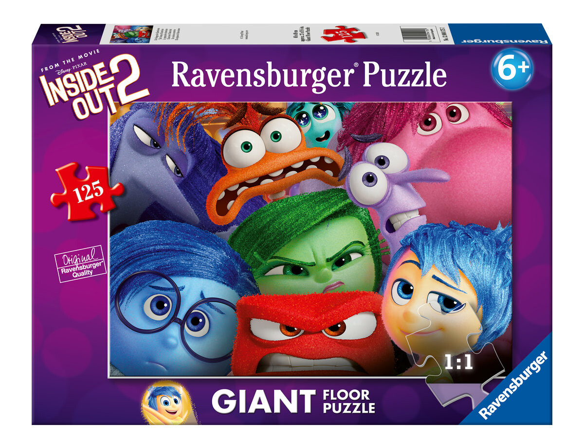Ravensburger, 2D детский пазл Гигант, Inside Out 2, 125 деталей
Ravensburger, 2D детский пазл Гигант, Inside Out 2, 125 деталей