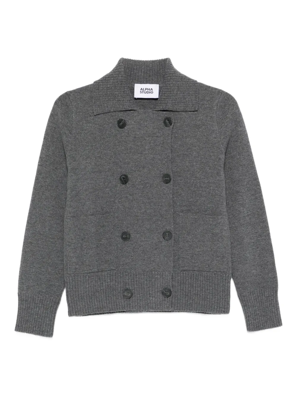 Двубортный шерстяной кардиган ALPHA STUDIO, серый
Двубортный шерстяной кардиган ALPHA STUDIO, серый