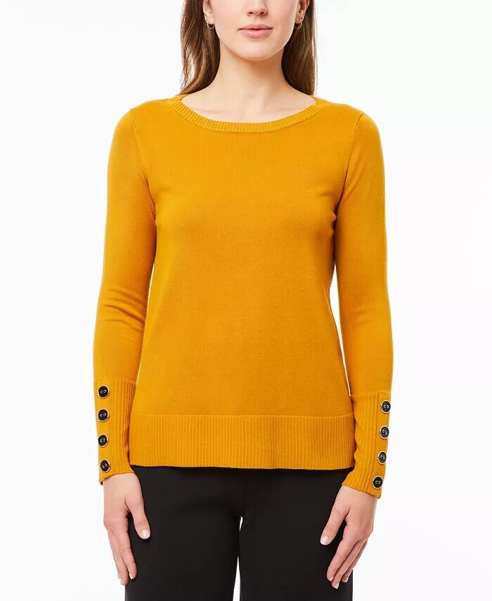 Женский тонкий свитер с вырезом лодочкой и манжетами на пуговицах Melissa Paige, желтый
Женский тонкий свитер с вырезом лодочкой и манжетами на пуговицах Melissa Paige, желтый