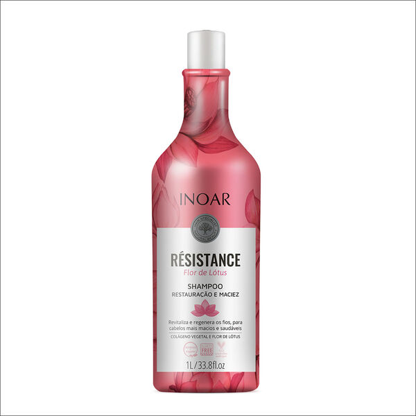 Шампунь восстанавливающий для ослабленных волос, 1000 мл Inoar Résistance lotus
Шампунь восстанавливающий для ослабленных волос, 1000 мл Inoar Résistance lotus