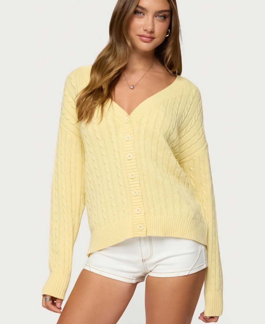 Женский кардиган Francine оверсайз с V-образным вырезом Edikted, Yellow
Женский кардиган Francine оверсайз с V-образным вырезом Edikted, Yellow