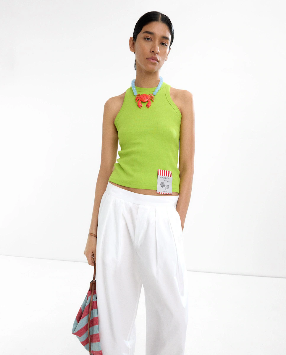 Женский топ без рукавов однотонный Parfois, зеленый
Женский топ без рукавов однотонный Parfois, зеленый