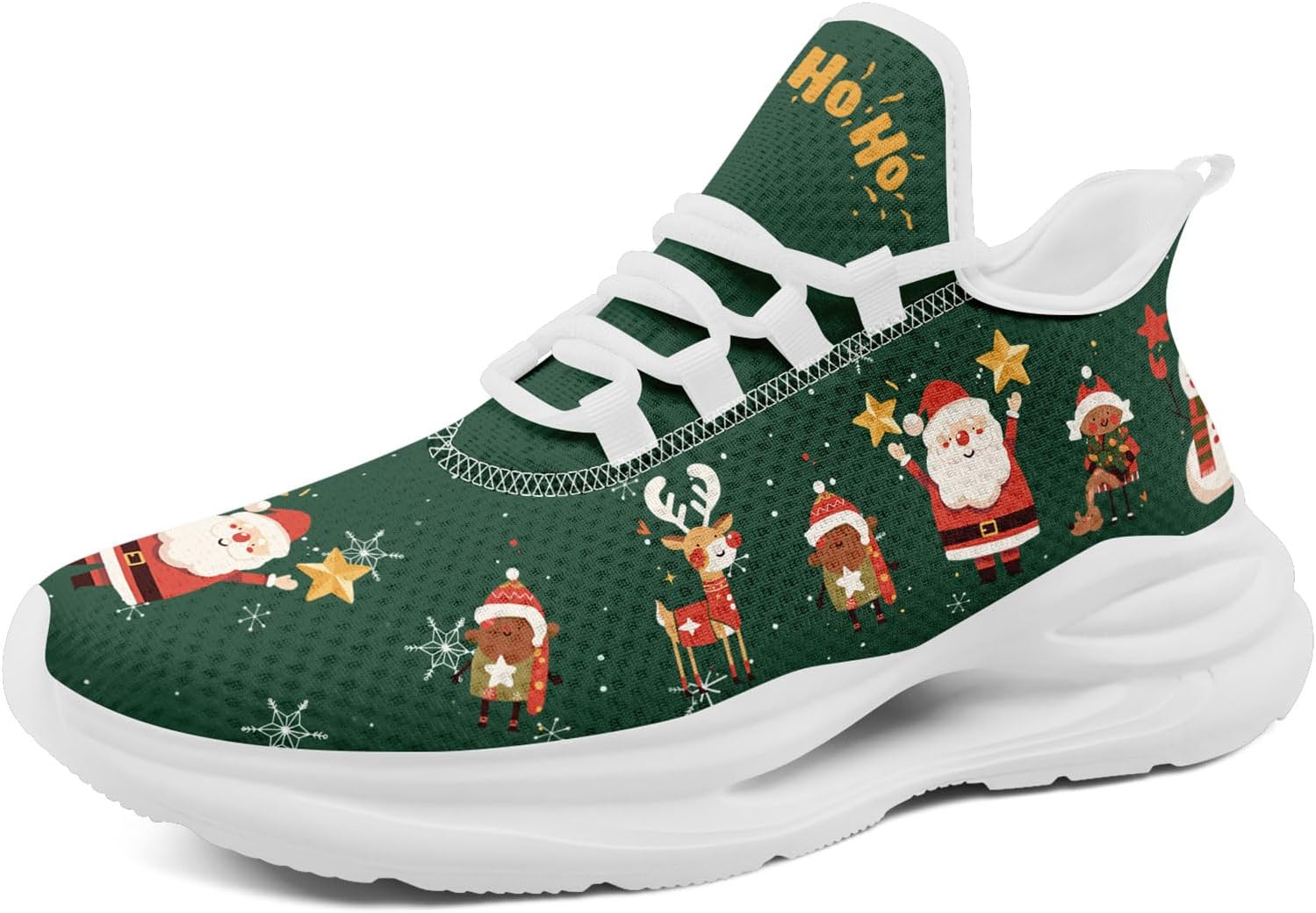 Рождественские кроссовки для женщин и мужчин, легкие, дышащие, модные спортивные кроссовки для бега и тренажерного зала с принтом Санты Awsole, белый/красный/зеленый
Рождественские кроссовки для женщин и мужчин, легкие, дышащие, модные спортивные кроссовки для бега и тренажерного зала с принтом Санты Awsole, белый/красный/зеленый