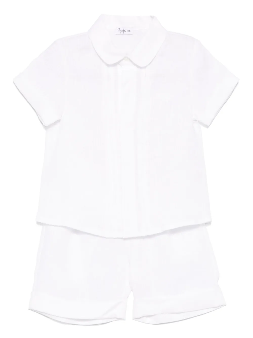 Льняной комплект из рубашки и шортов Il Gufo, белый
Льняной комплект из рубашки и шортов Il Gufo, белый