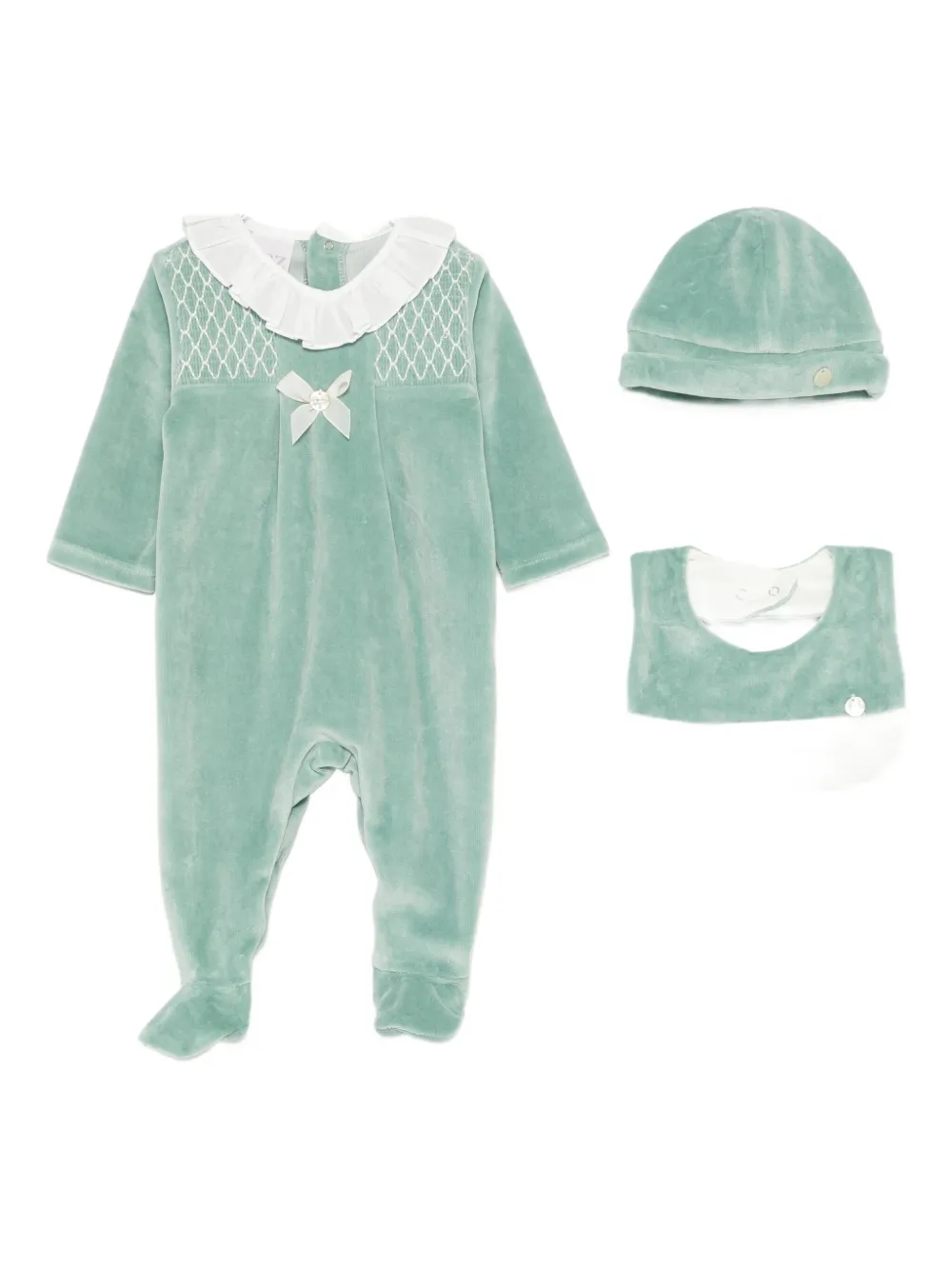 Комплект боди с оборками и бантом Paz Rodriguez, зеленый
Комплект боди с оборками и бантом Paz Rodriguez, зеленый