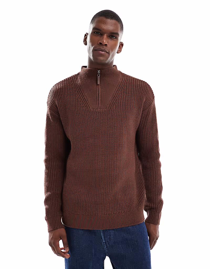 Джемпер Fisherman с застежкой-молнией 1/4 темно-коричневого цвета New Look
Джемпер Fisherman с застежкой-молнией 1/4 темно-коричневого цвета New Look