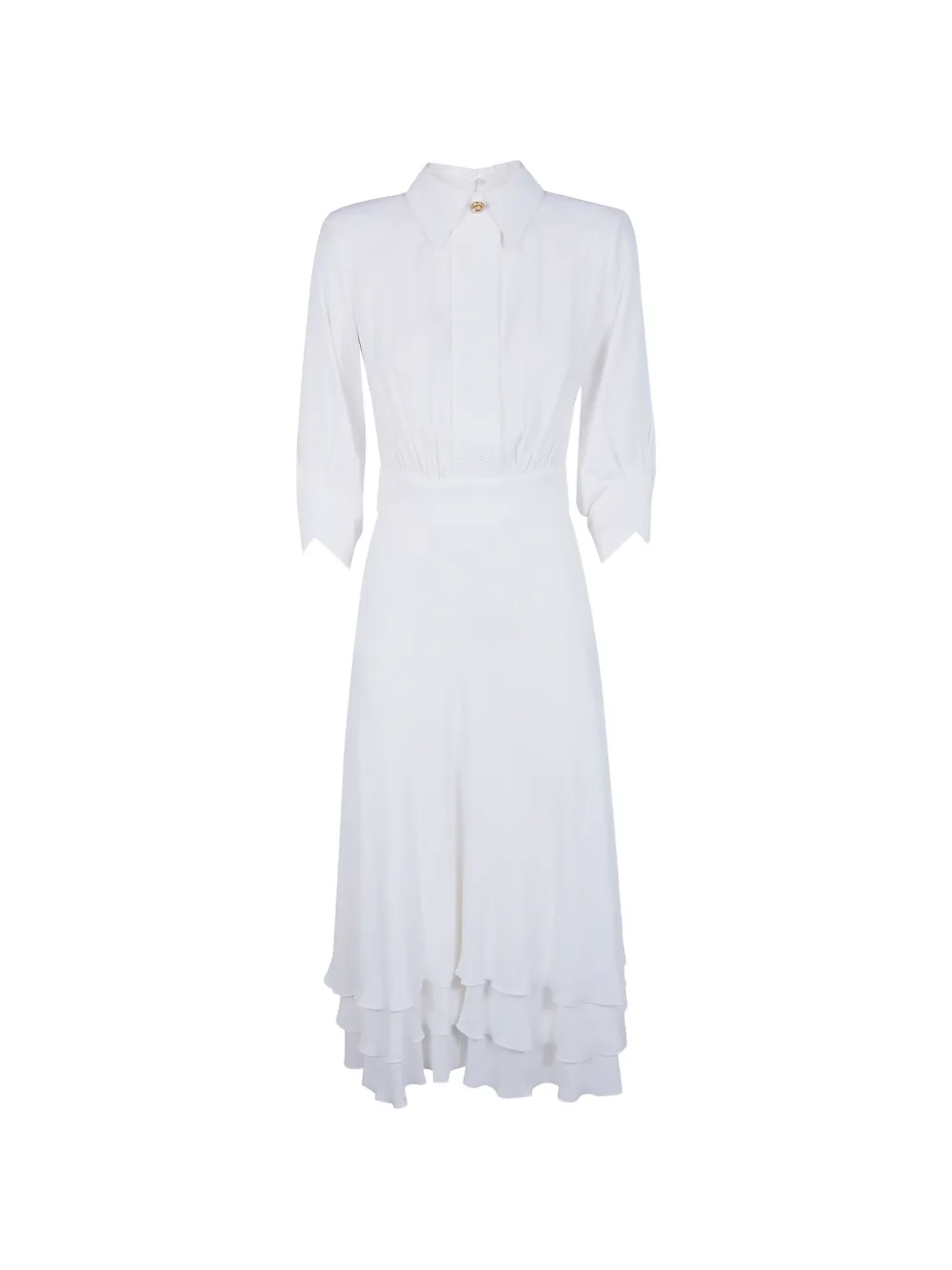 Платье-рубашка с оборками Elisabetta Franchi, белый
Платье-рубашка с оборками Elisabetta Franchi, белый