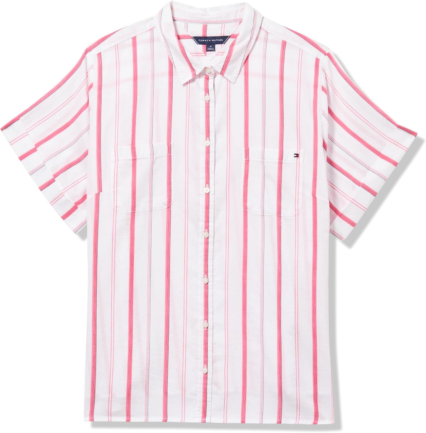 Женская спортивный рубашка Tommy Hilfiger в полоску с короткими рукавами и застежкой на пуговицы, Azalea Multi
Женская спортивный рубашка Tommy Hilfiger в полоску с короткими рукавами и застежкой на пуговицы, Azalea Multi