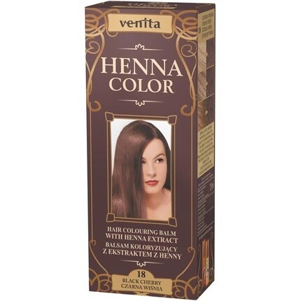 Краска для волос Henna Color 18 Черная вишня 75мл, Venita
Краска для волос Henna Color 18 Черная вишня 75мл, Venita