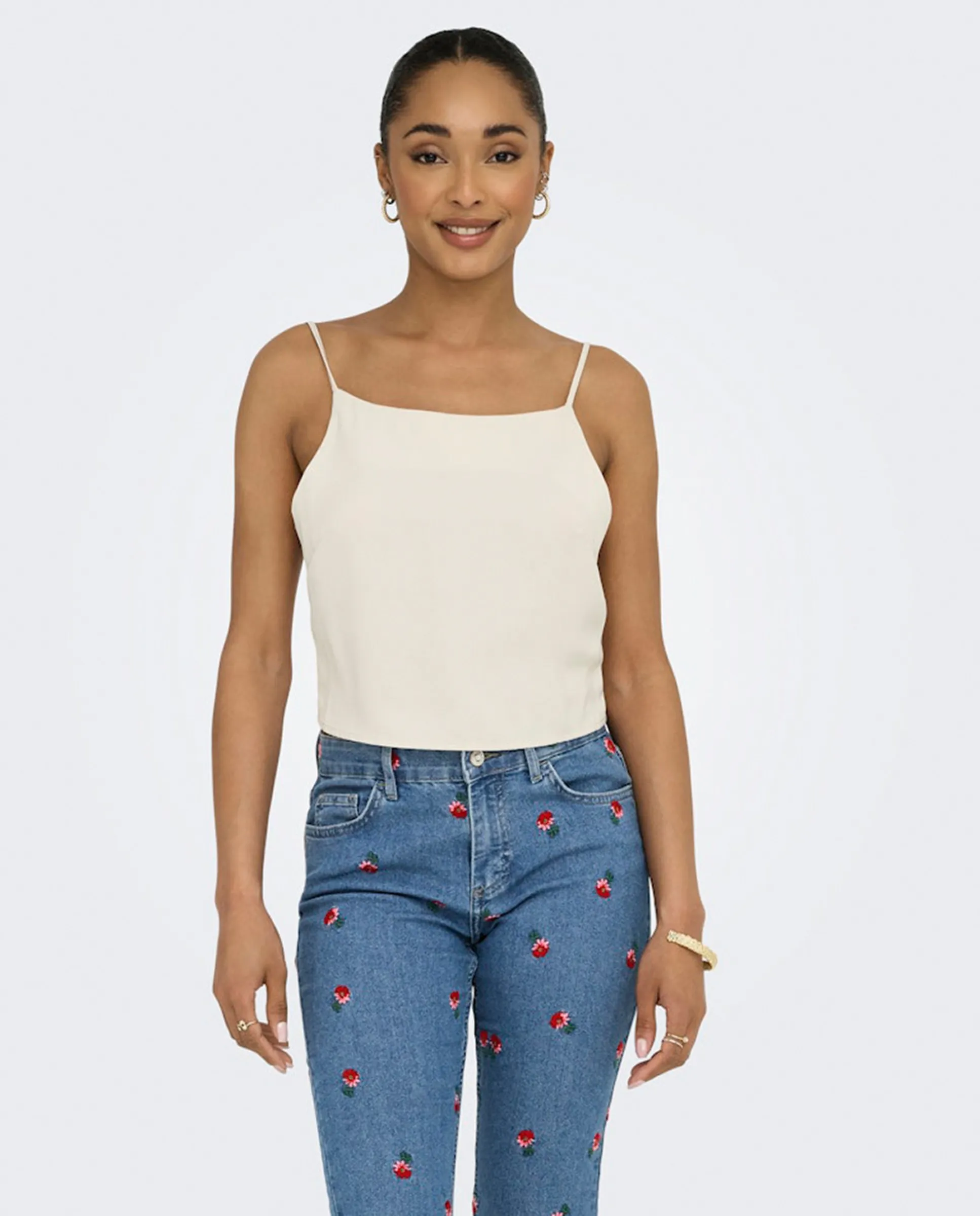 Женский топ на тонких бретелях Only, серый
Женский топ на тонких бретелях Only, серый