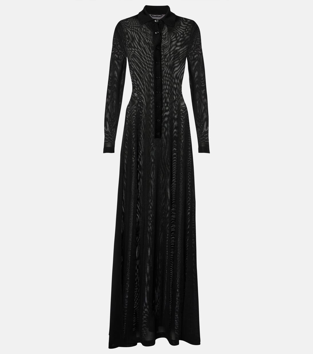 Трикотажное платье-поло Tom Ford, черный 
Трикотажное платье-поло Tom Ford, черный