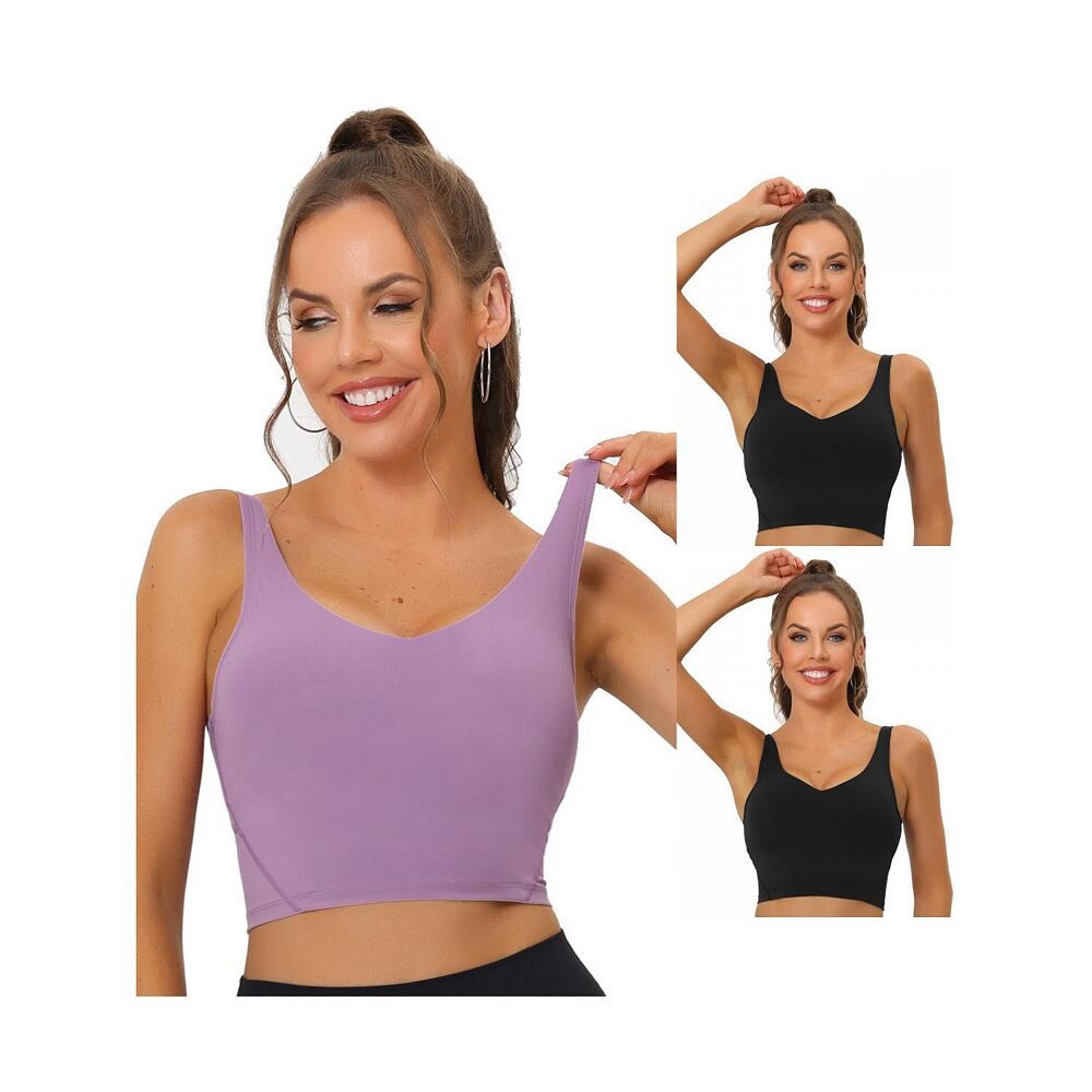 Набор из 3 комплектов женских удлиненных спортивных бюстгальтеров для йоги с мягкой подкладкой и средней поддержкой для тренировок и фитнеса ALLEGRA K, цвет Black Purple
Набор из 3 комплектов женских удлиненных спортивных бюстгальтеров для йоги с мягкой подкладкой и средней поддержкой для тренировок и фитнеса ALLEGRA K, цвет Black Purple