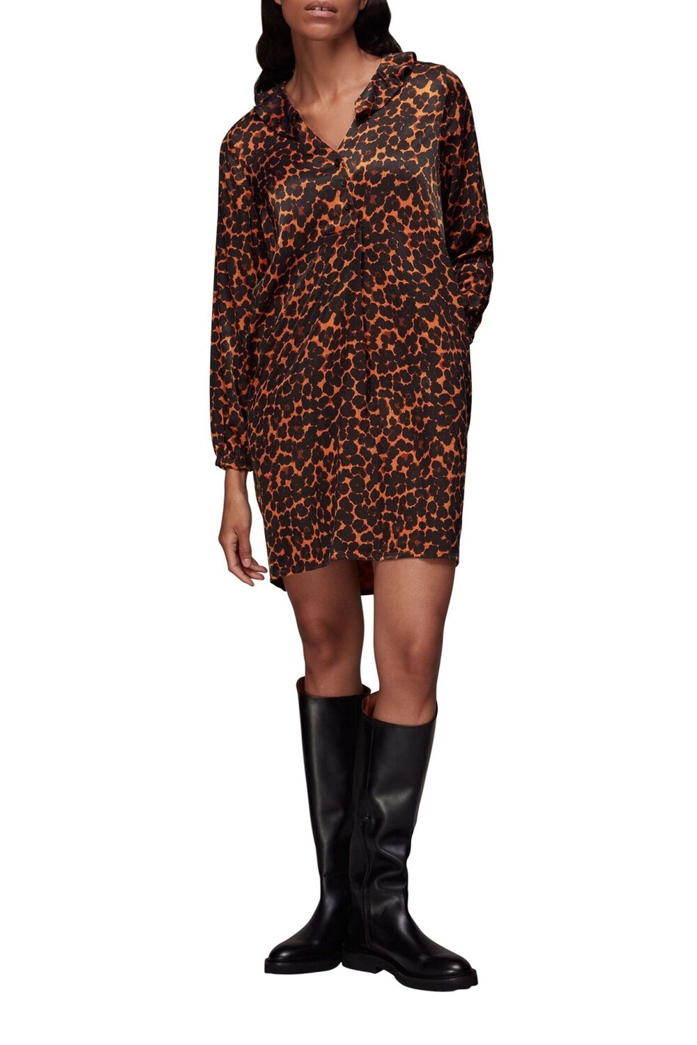 Свободное платье с рюшами и анималистичными пятнами Whistles
Свободное платье с рюшами и анималистичными пятнами Whistles