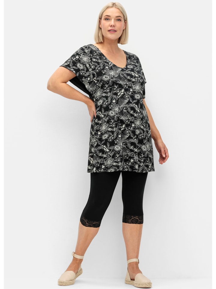 Тканевые шорты sheego, черно-белый
Тканевые шорты sheego, черно-белый