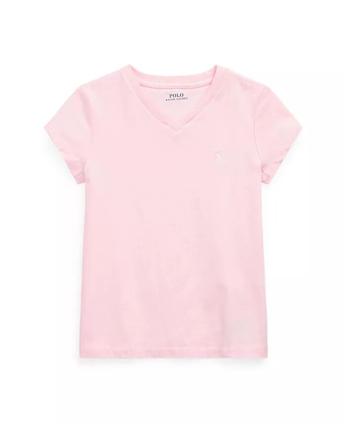 Футболка из хлопкового джерси с короткими рукавами и v-образным вырезом для малышей и маленьких девочек Polo Ralph Lauren, синий
Футболка из хлопкового джерси с короткими рукавами и v-образным вырезом для малышей и маленьких девочек Polo Ralph Lauren, синий