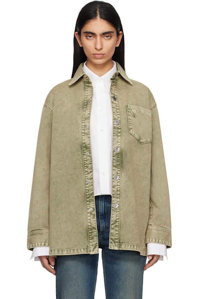 Хлопковая джинсовая рубашка ami de coeur Ami Paris, цвет laurel 
Хлопковая джинсовая рубашка ami de coeur Ami Paris, цвет laurel