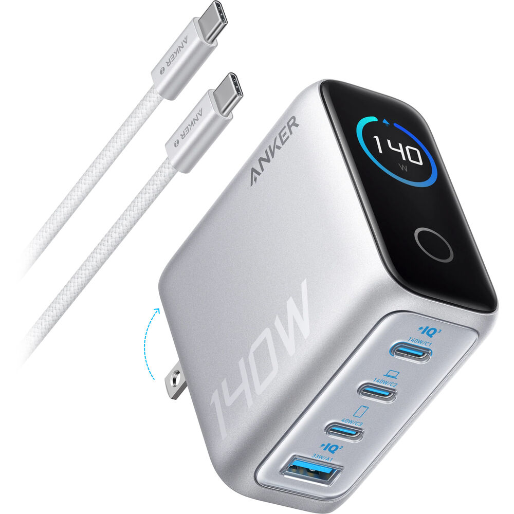 Зарядное устройство Anker 140W 4-Port USB Wall Charger with Built-In Screen A2697J41
Зарядное устройство Anker 140W 4-Port USB Wall Charger with Built-In Screen A2697J41