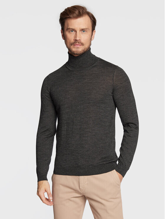 Свитер с высоким воротником приталенного кроя Boss, серый
Свитер с высоким воротником приталенного кроя Boss, серый