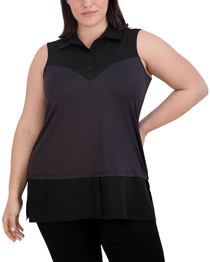 Саша Топ из смесовых материалов Foxcroft Plus, черный 
Саша Топ из смесовых материалов Foxcroft Plus, черный