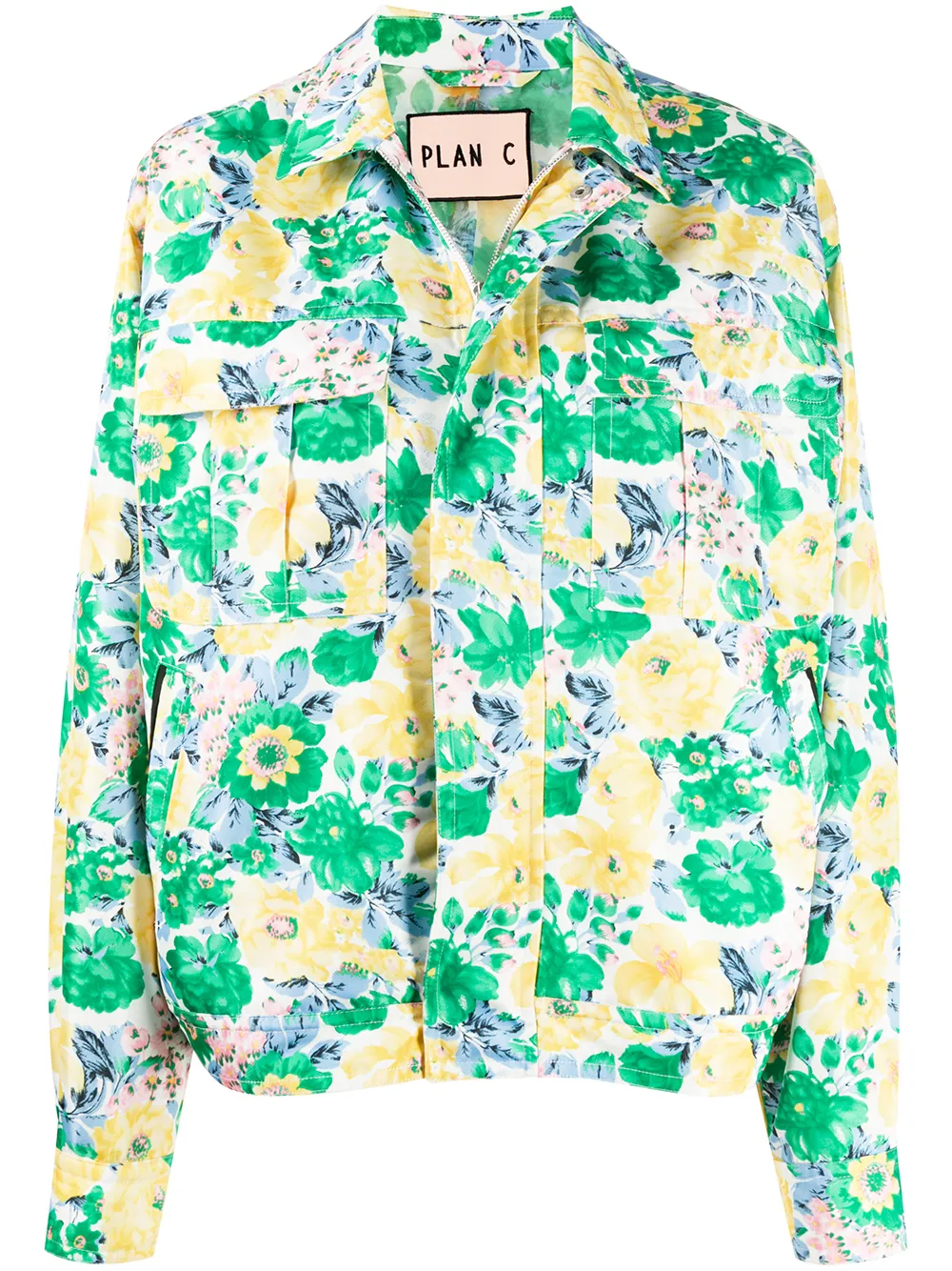 Куртка с цветочным принтом Plan C, зеленый 
Куртка с цветочным принтом Plan C, зеленый