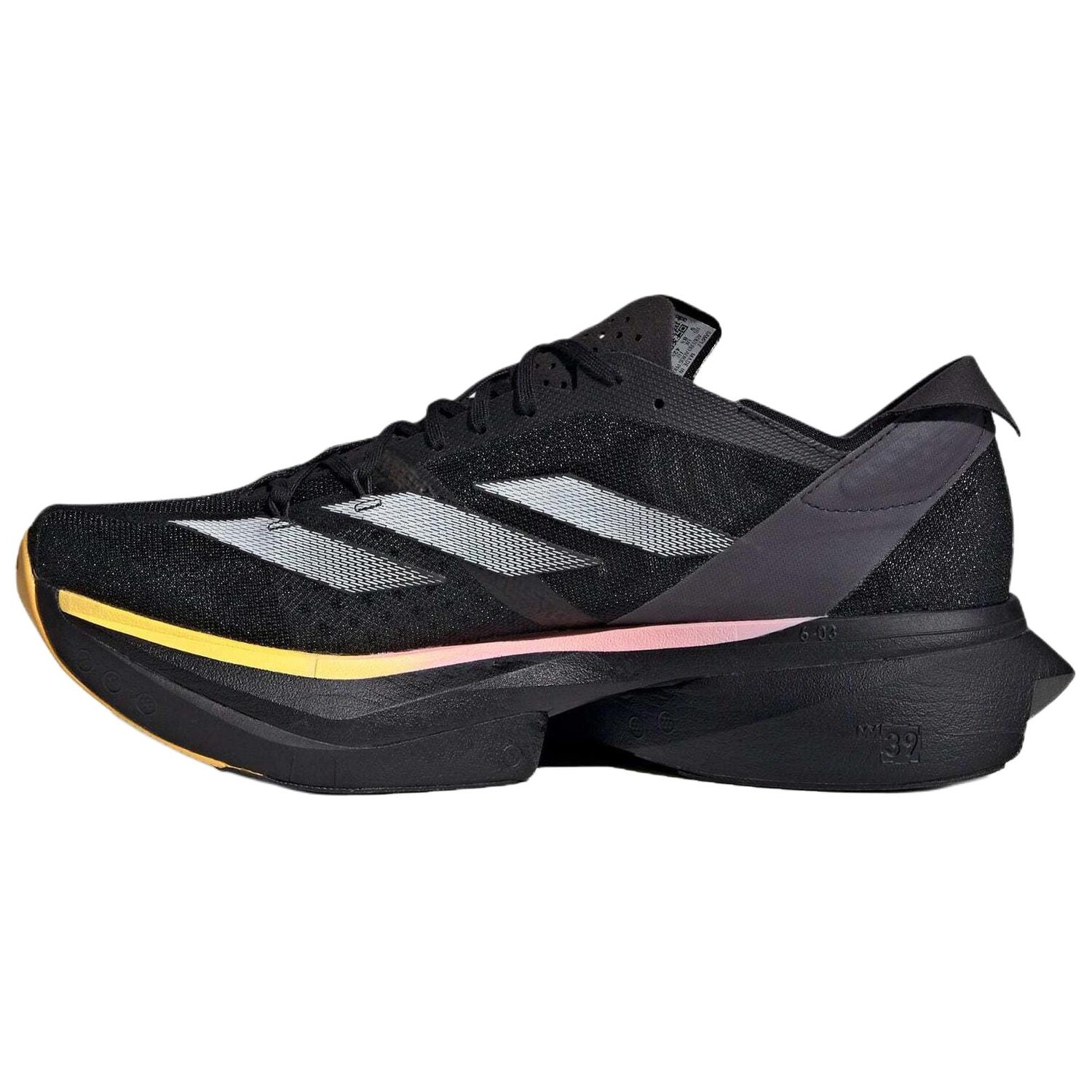Кроссовки adidas Adizero Adios Pro 3 Black Spark, черный/белый/желтый
Кроссовки adidas Adizero Adios Pro 3 Black Spark, черный/белый/желтый