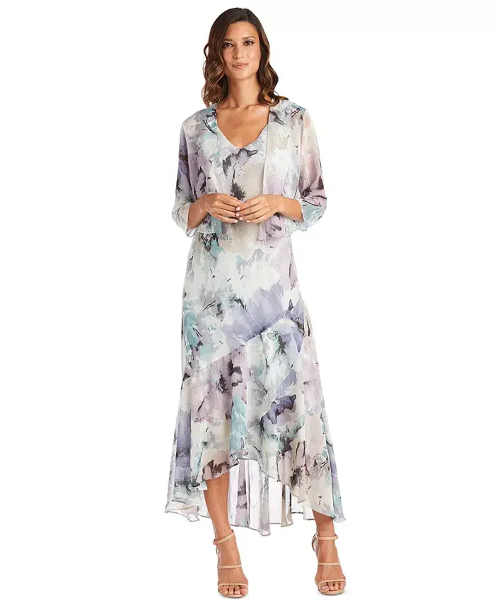 Женское платье-миди с принтом без рукавов и укороченный жакет R & M Richards, синий
Женское платье-миди с принтом без рукавов и укороченный жакет R & M Richards, синий