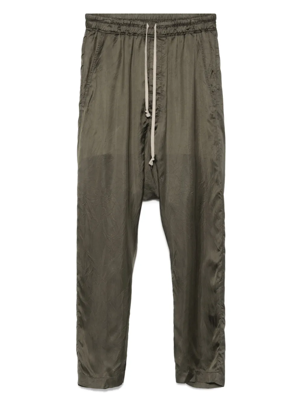 Шелковые брюки с кулиской Rick Owens, зеленый
Шелковые брюки с кулиской Rick Owens, зеленый