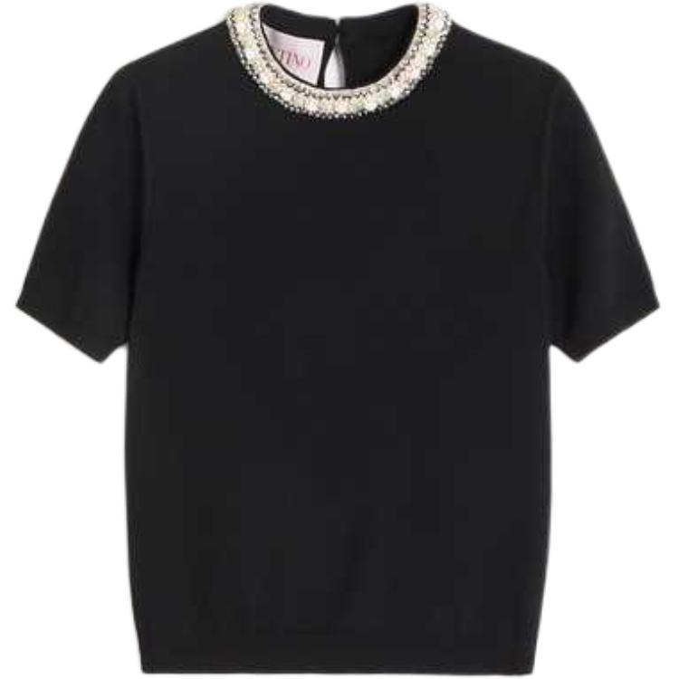 Топ вязаный с декором Valentino, черный
Топ вязаный с декором Valentino, черный