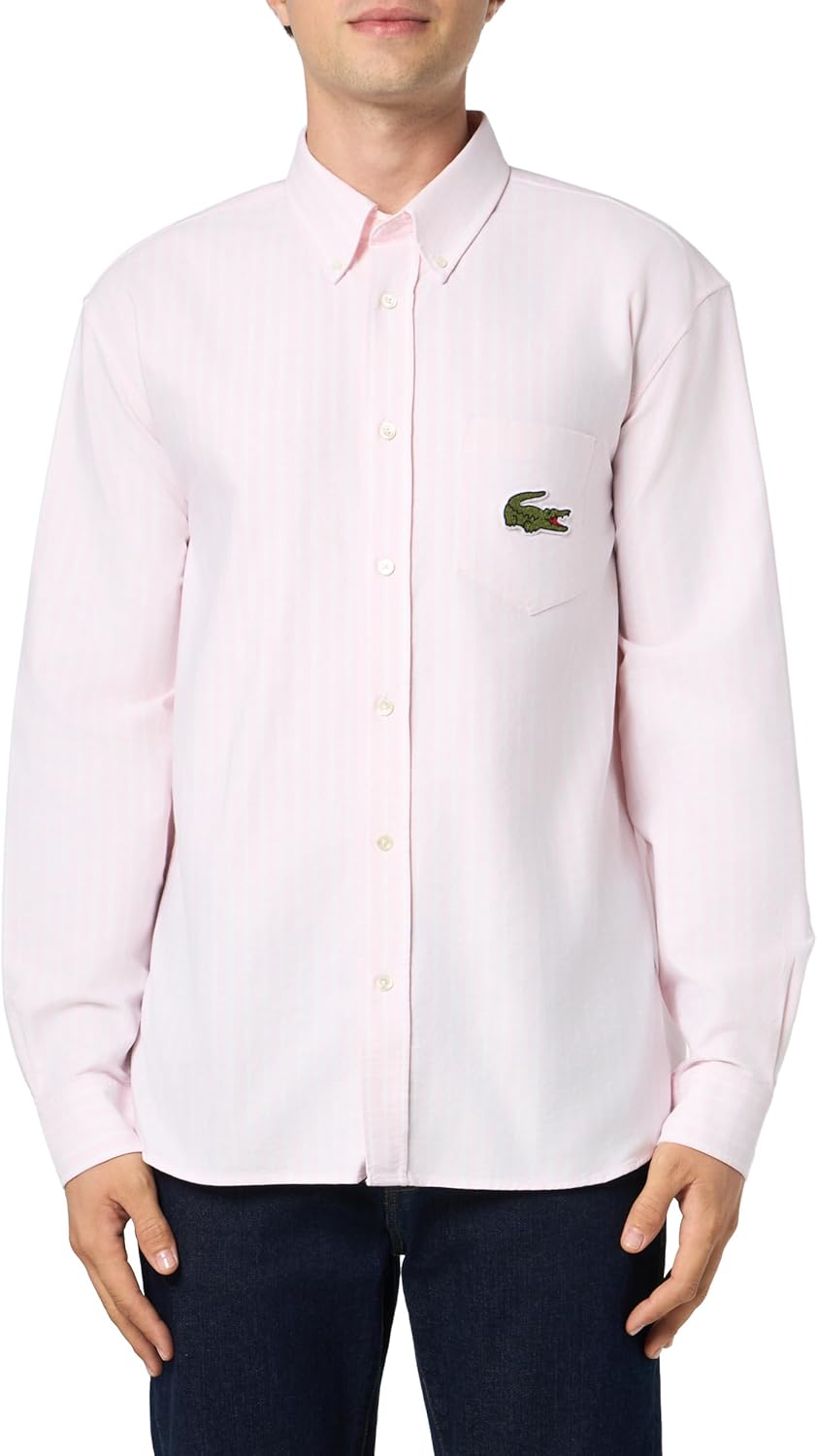 Lacoste мужская длинная рубашка с плетеным крокодильчиком, Flamingo Pink & White
Lacoste мужская длинная рубашка с плетеным крокодильчиком, Flamingo Pink & White