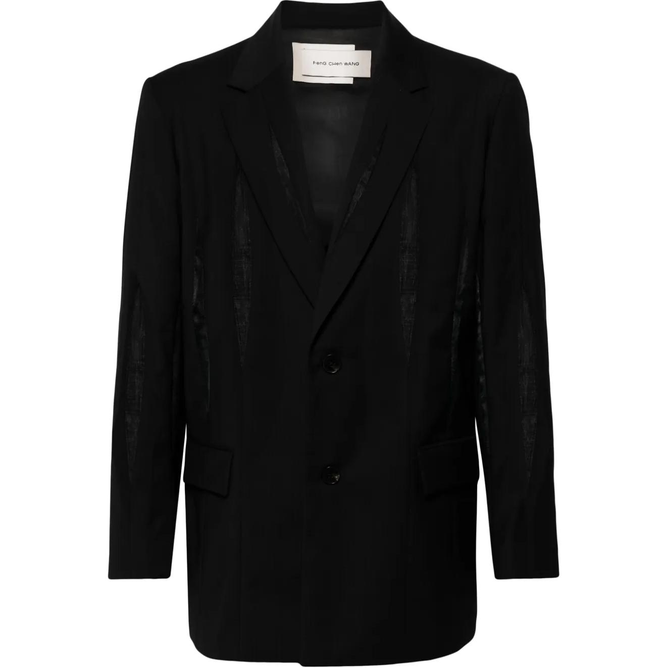 Feng Chen Wang Шерстяной пиджак с сетчатыми вставками, Black
Feng Chen Wang Шерстяной пиджак с сетчатыми вставками, Black