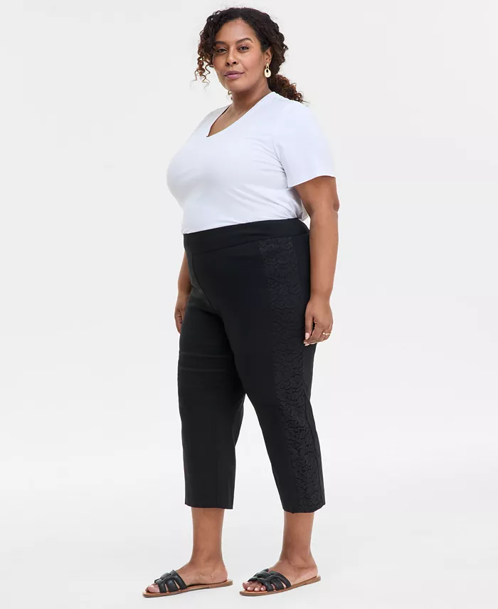 Капри с боковыми кружевными вставками больших размеров JM Collection, черный
Капри с боковыми кружевными вставками больших размеров JM Collection, черный