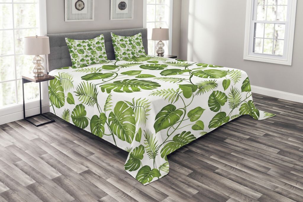 ABAKUHAUS Комплект покрывала Leaf, Swirl Palm Banana Trees, комплект с моющимися наволочками, для односпальных кроватей 264 x 220 см, бледно-зеленый
ABAKUHAUS Комплект покрывала Leaf, Swirl Palm Banana Trees, комплект с моющимися наволочками, для односпальных кроватей 264 x 220 см, бледно-зеленый