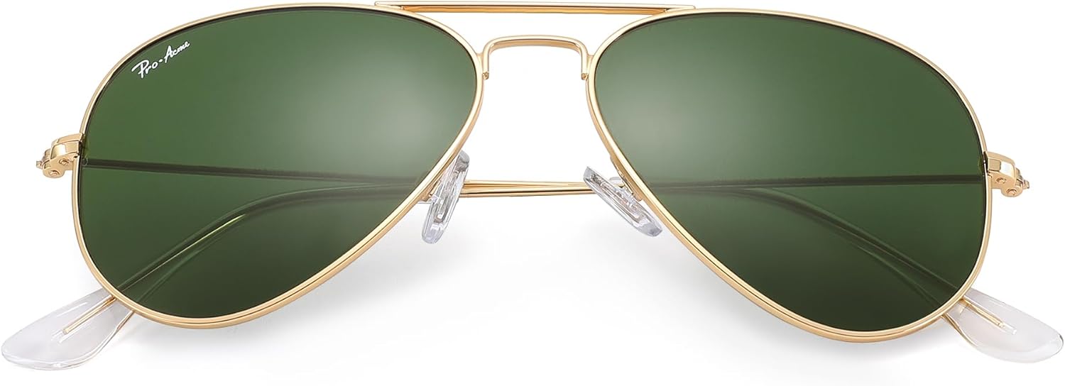 Солнцезащитные очки Pro Acme Small Aviator с линзами из стекла, классической металлической оправой и защитой от УФ-излучения UV400, подходят для мужчин и женщин с небольшим лицом, диаметр линз 52 мм, D Gold/G15
Солнцезащитные очки Pro Acme Small Aviator с линзами из стекла, классической металлической оправой и защитой от УФ-излучения UV400, подходят для мужчин и женщин с небольшим лицом, диаметр линз 52 мм, D Gold/G15