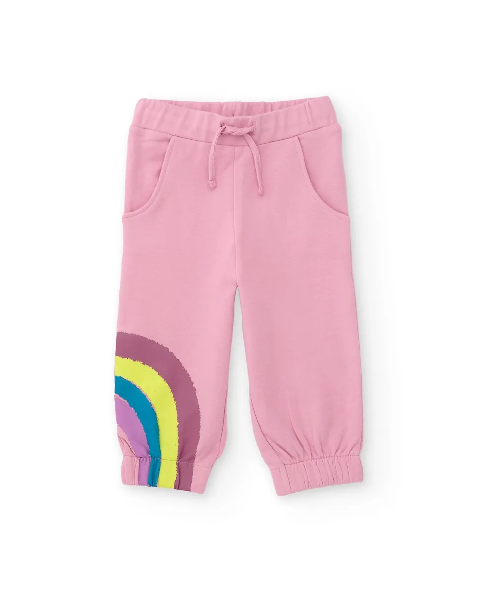 Флисовые штаны для девочки розового цвета с принтом радуги Tuc tuc
Флисовые штаны для девочки розового цвета с принтом радуги Tuc tuc