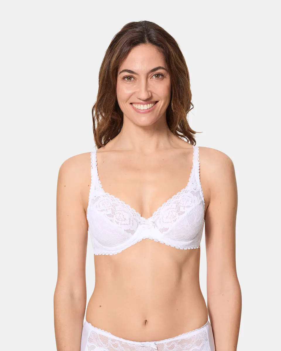 Бюстгальтер на косточках из изысканного цветочного переработанного кружева Playtex, белый
Бюстгальтер на косточках из изысканного цветочного переработанного кружева Playtex, белый