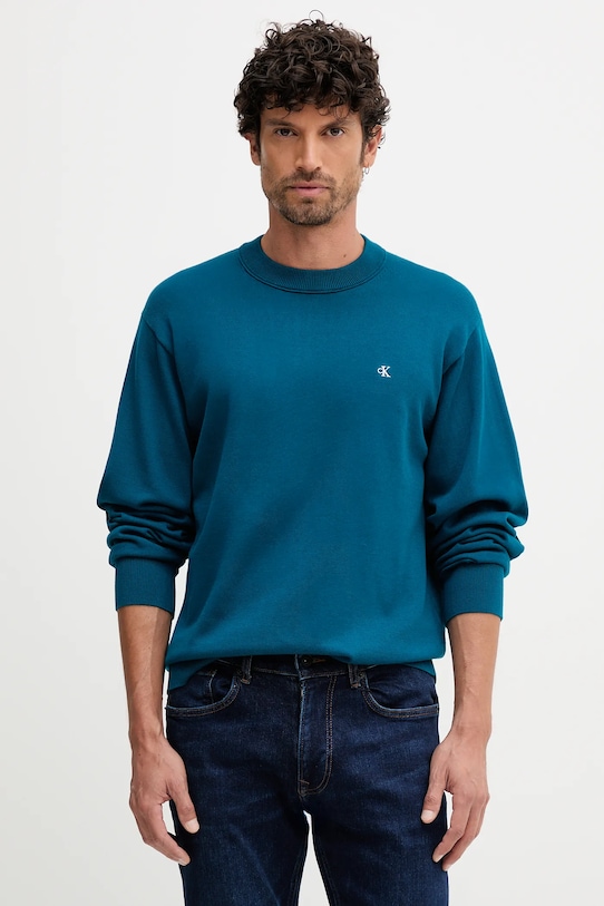 Хлопковый свитер Calvin Klein Jeans, бирюзовый
Хлопковый свитер Calvin Klein Jeans, бирюзовый
