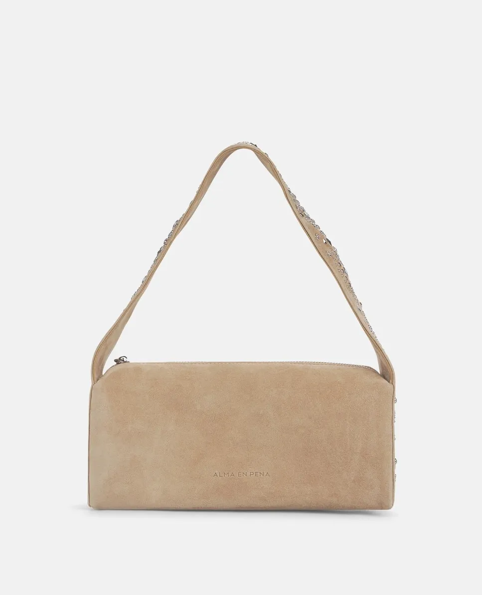 Сумка на руку с ручкой, отделанной заклепками, и застежкой-молнией Alma En Pena, бежевый
Сумка на руку с ручкой, отделанной заклепками, и застежкой-молнией Alma En Pena, бежевый