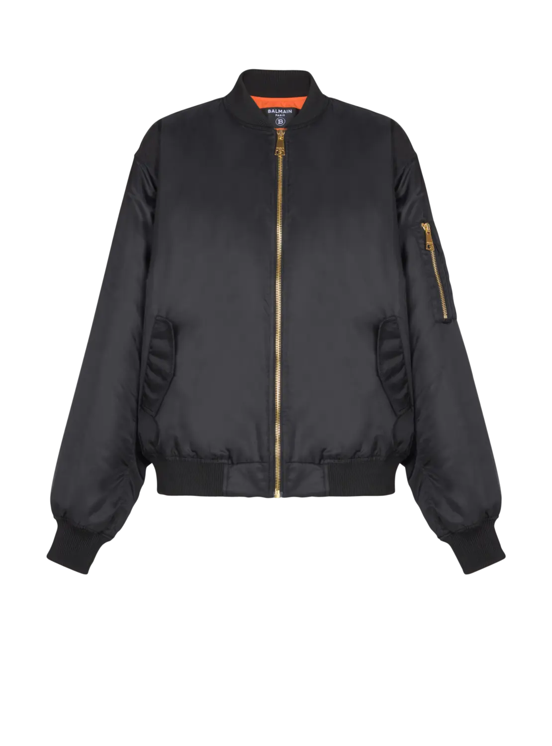 Бомбер из нейлона с принтом Balmain, черный
Бомбер из нейлона с принтом Balmain, черный