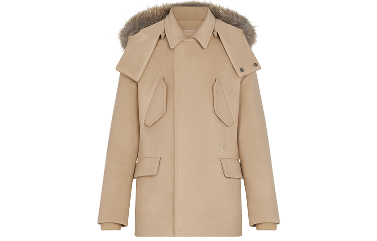 Новые квартальные продукты LV Parka Coat Men Khaki Louis Vuitton, хаки