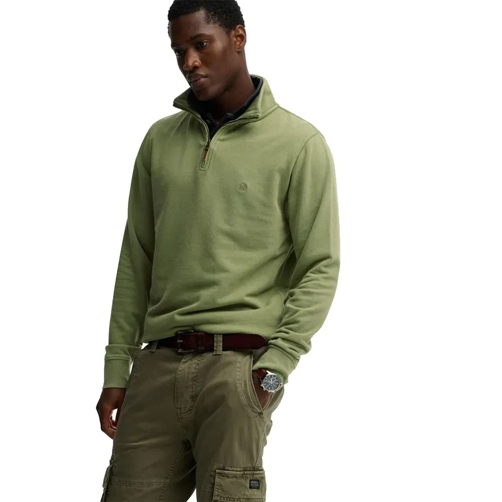 Свитер с полузастежкой-молнией Classic Essential Superdry, зеленый