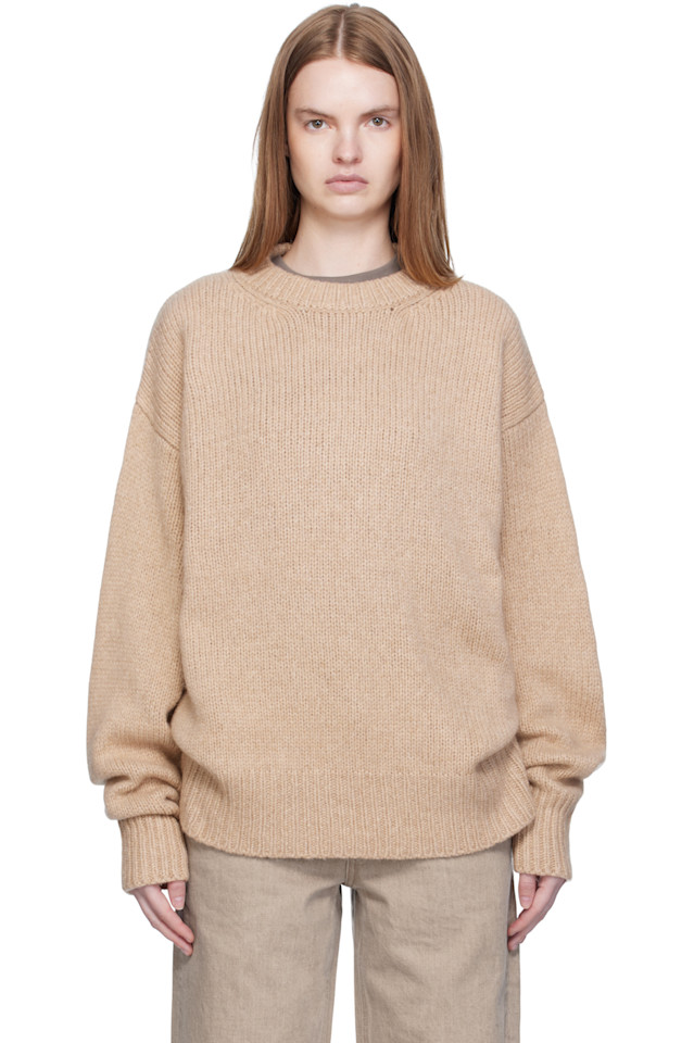 

Свитер оверсайз с круглым вырезом Arch The, бежевый